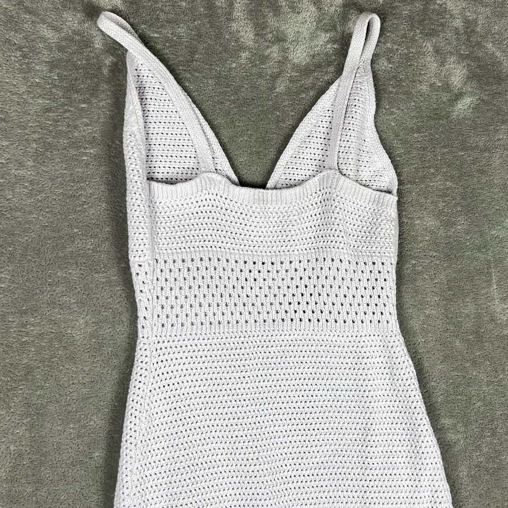 Aritzia Dress Womens XS Wilfred Evie Crochet Pastel Boho Whimsical Midi Lavender - Picture 12 of 12